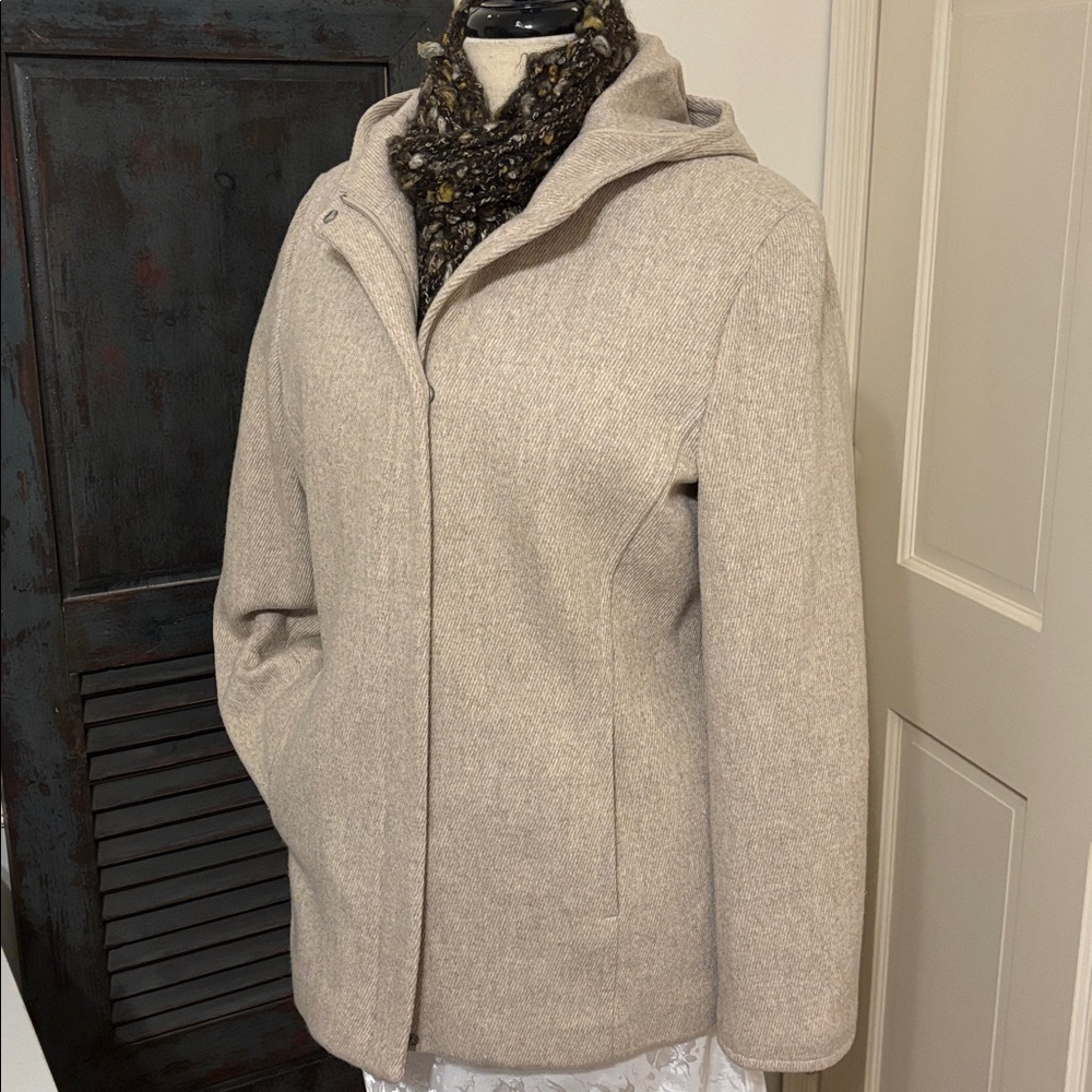 🐿️GAP HEATHERED TWILL HOODED JACKET! - Picture 3 of 8